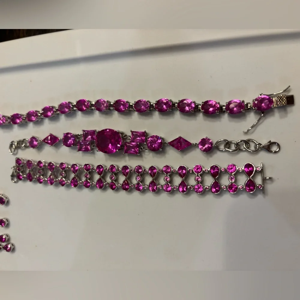 Choose Your Style: 925 Sterling Silver Pink Stone 7